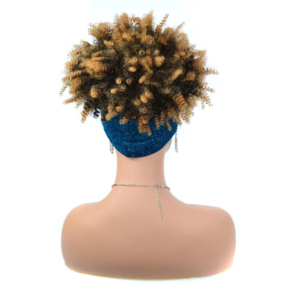 Short Wigs Kinky Curly Headband Fluffy Afro Hair for Women - Image 3