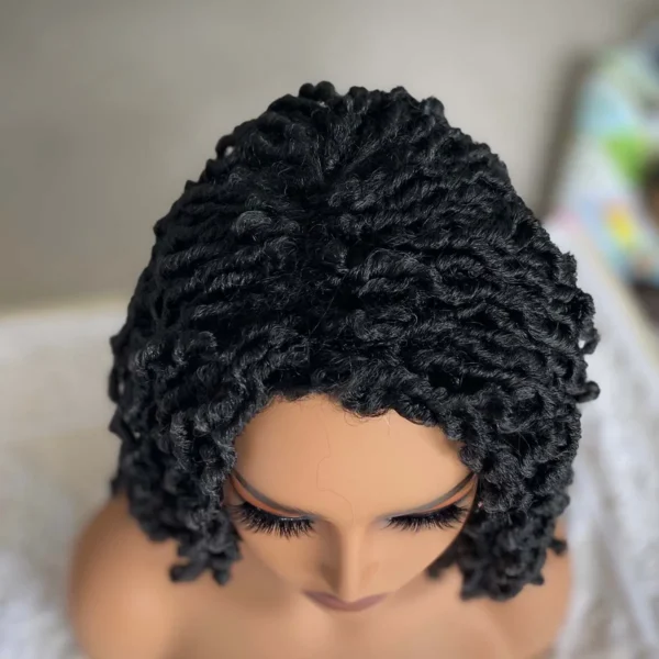 Short Wigs, Synthetic Dreadlocks, Braided Afro Curly Faux Locs - Image 5