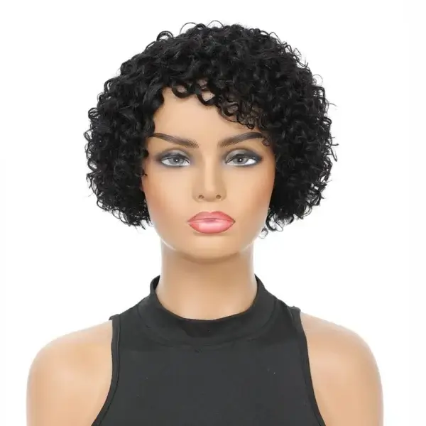 Short Curly Wigs Afro Pixie Cut Brazilian Human Hair