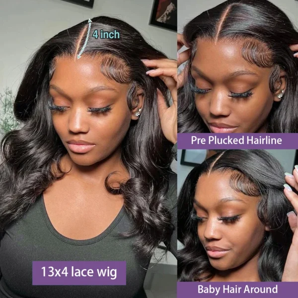 Body Wave Bob 13x4 Lace Front Human Hair Wig For Black Women 12 14 Inch - Image 2
