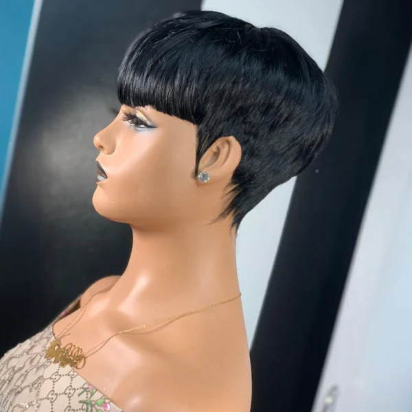Short Wigs For Black Women, Pixie Cut, Straight Black Wigs - Image 3