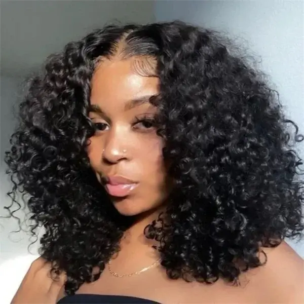 Short Curly Wigs Human Hair 13x4 Lace Frontal Bob