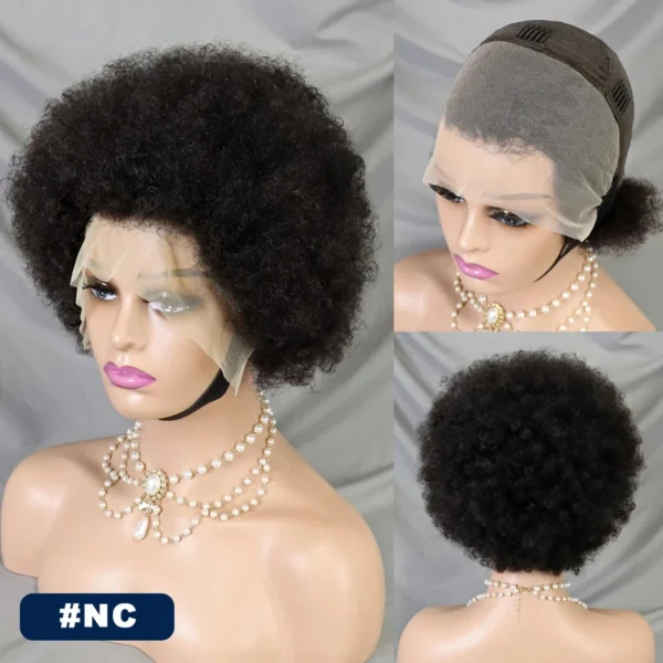 Short Curly Wigs 13x4 Lace Frontal Bob Afro Kinky Curly - Image 2