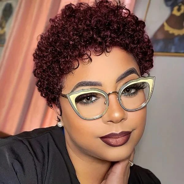 Short Wigs Curly Pixie Cut Brazilian Human Hair For Women