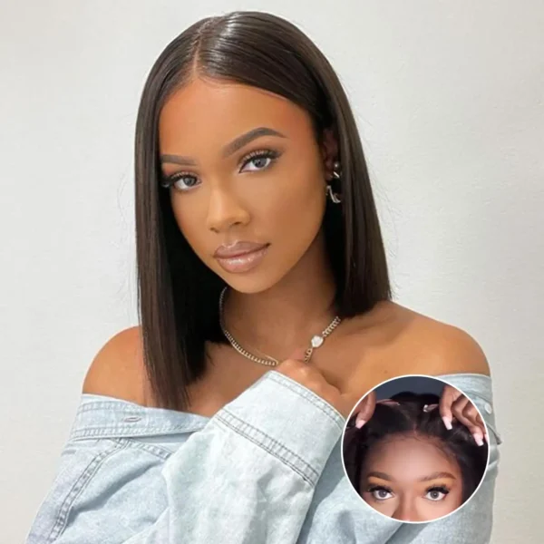 Short Wigs For Black Women Glueless Pre Plucked Lace Bob Wig