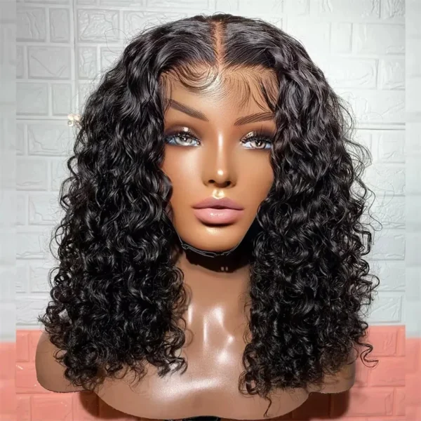 Short Curly Wigs Deep Wave Brazilian Lace Front Bob Wig