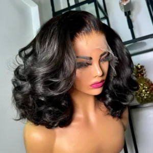 Body Wave Bob 13x4 Lace Front Human Hair Wig For Black Women 12 14 Inch