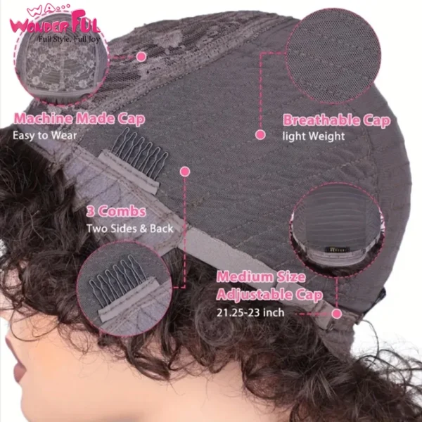 Short Wigs For Black Women Kinky Curly Brazilian Human Hair - Image 6