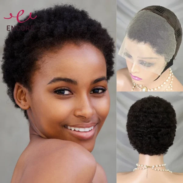 Short Curly Wigs 13x4 Lace Frontal Bob Afro Kinky Curly