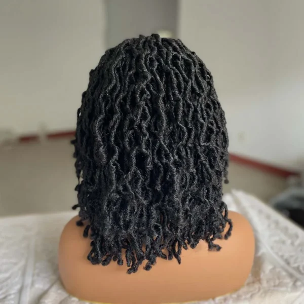 Short Wigs, Synthetic Dreadlocks, Braided Afro Curly Faux Locs - Image 3