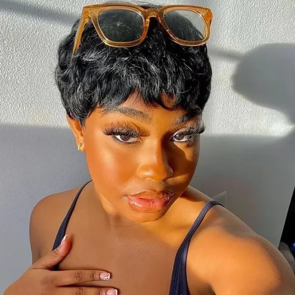 Short Wigs For Black Women Pixie Cut Lace Front Human Hair - Image 4